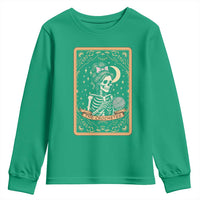 The Crocheter Skeleton Youth Sweatshirt Crochet Lover Gift Tarot Card Graphic - Wonder Print Shop