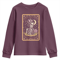 The Crocheter Skeleton Youth Sweatshirt Crochet Lover Gift Tarot Card Graphic - Wonder Print Shop