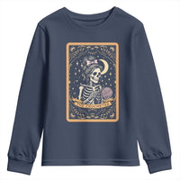 The Crocheter Skeleton Youth Sweatshirt Crochet Lover Gift Tarot Card Graphic - Wonder Print Shop