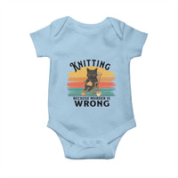 Funny Black Cat Baby Onesie Knitting Because Murder Is Wrong Gift - Wonder Print Shop