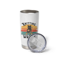 Funny Black Cat Tumbler Cup Knitting Because Murder Is Wrong Gift - Wonder Print Shop