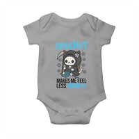 Crochet Makes Me Feel Less Murdery Baby Onesie Grim Reaper Cat Gift - Wonder Print Shop