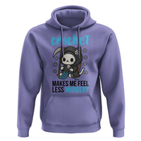 Crochet Makes Me Feel Less Murdery Hoodie Grim Reaper Cat Gift - Wonder Print Shop