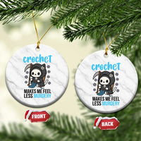 Crochet Makes Me Feel Less Murdery Ceramic Ornament Grim Reaper Cat Gift - Wonder Print Shop