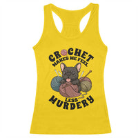 French Bulldog Racerback Tank Top Crochet Makes Me Feel Less Murdery - Wonder Print Shop