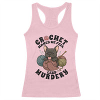 French Bulldog Racerback Tank Top Crochet Makes Me Feel Less Murdery - Wonder Print Shop