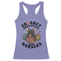 French Bulldog Racerback Tank Top Crochet Makes Me Feel Less Murdery - Wonder Print Shop