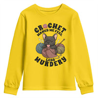 French Bulldog Youth Sweatshirt Crochet Makes Me Feel Less Murdery - Wonder Print Shop