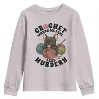 French Bulldog Youth Sweatshirt Crochet Makes Me Feel Less Murdery - Wonder Print Shop
