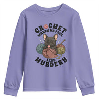 French Bulldog Youth Sweatshirt Crochet Makes Me Feel Less Murdery - Wonder Print Shop