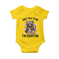 Do Not Talk To Me I Am Counting Baby Onesie Funny Crochet Raccoon - Wonder Print Shop