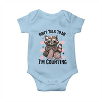 Do Not Talk To Me I Am Counting Baby Onesie Funny Crochet Raccoon - Wonder Print Shop