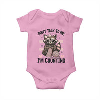 Do Not Talk To Me I Am Counting Baby Onesie Funny Crochet Raccoon - Wonder Print Shop