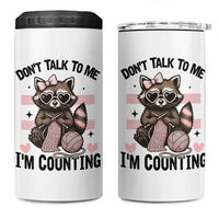 Do Not Talk To Me I Am Counting 4 in 1 Can Cooler Tumbler Funny Crochet Raccoon - Wonder Print Shop