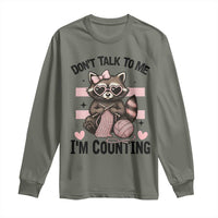 Do Not Talk To Me I Am Counting Long Sleeve Shirt Funny Crochet Raccoon - Wonder Print Shop