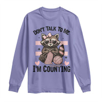 Do Not Talk To Me I Am Counting Long Sleeve Shirt Funny Crochet Raccoon - Wonder Print Shop