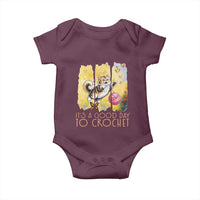 It’s A Good Day To Crochet Baby Onesie Cute Cat Chasing Yarn - Wonder Print Shop