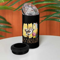 It’s A Good Day To Crochet 4 in 1 Can Cooler Tumbler Cute Cat Chasing Yarn - Wonder Print Shop