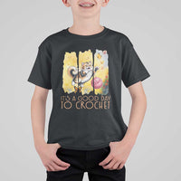 It’s A Good Day To Crochet T Shirt For Kid Cute Cat Chasing Yarn - Wonder Print Shop