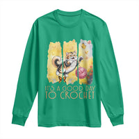 It’s A Good Day To Crochet Long Sleeve Shirt Cute Cat Chasing Yarn - Wonder Print Shop