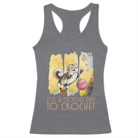 It’s A Good Day To Crochet Racerback Tank Top Cute Cat Chasing Yarn - Wonder Print Shop