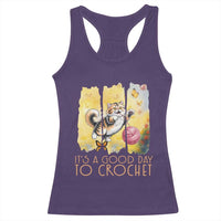 It’s A Good Day To Crochet Racerback Tank Top Cute Cat Chasing Yarn - Wonder Print Shop
