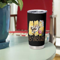 It’s A Good Day To Crochet Tumbler Cup Cute Cat Chasing Yarn - Wonder Print Shop