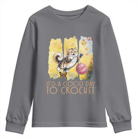 It’s A Good Day To Crochet Youth Sweatshirt Cute Cat Chasing Yarn - Wonder Print Shop
