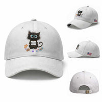 Funny Cat Crochet Lover Baseball Cap Its Fine I am Fine Everything Is Fine