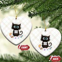 Funny Cat Crochet Lover Ceramic Ornament Its Fine I am Fine Everything Is Fine - Wonder Print Shop