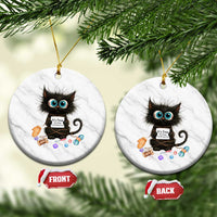 Funny Cat Crochet Lover Ceramic Ornament Its Fine I am Fine Everything Is Fine - Wonder Print Shop