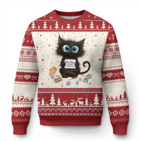 Funny Cat Crochet Lover Ugly Christmas Sweater Its Fine I am Fine Everything Is Fine - Wonder Print Shop