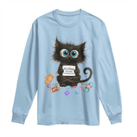 Funny Cat Crochet Lover Long Sleeve Shirt Its Fine I am Fine Everything Is Fine - Wonder Print Shop