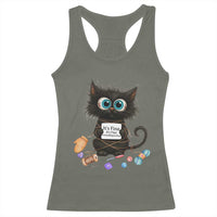 Funny Cat Crochet Lover Racerback Tank Top Its Fine I am Fine Everything Is Fine - Wonder Print Shop