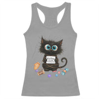 Funny Cat Crochet Lover Racerback Tank Top Its Fine I am Fine Everything Is Fine - Wonder Print Shop