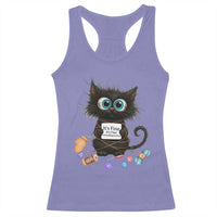Funny Cat Crochet Lover Racerback Tank Top Its Fine I am Fine Everything Is Fine - Wonder Print Shop