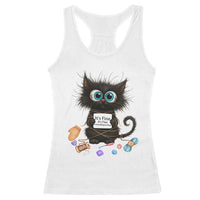 Funny Cat Crochet Lover Racerback Tank Top Its Fine I am Fine Everything Is Fine - Wonder Print Shop