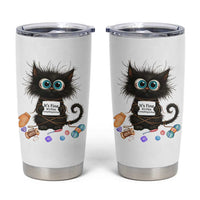 Funny Cat Crochet Lover Tumbler Cup Its Fine I am Fine Everything Is Fine - Wonder Print Shop