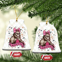 Funny Bigfoot Knitting Ceramic Ornament Knitter In The Wild - Wonder Print Shop