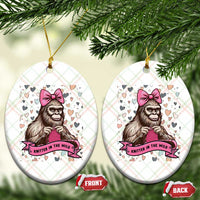 Funny Bigfoot Knitting Ceramic Ornament Knitter In The Wild - Wonder Print Shop