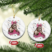 Funny Bigfoot Knitting Ceramic Ornament Knitter In The Wild - Wonder Print Shop