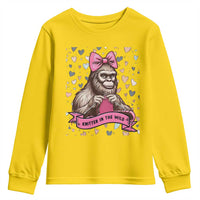 Funny Bigfoot Knitting Youth Sweatshirt Knitter In The Wild - Wonder Print Shop