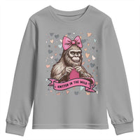 Funny Bigfoot Knitting Youth Sweatshirt Knitter In The Wild - Wonder Print Shop