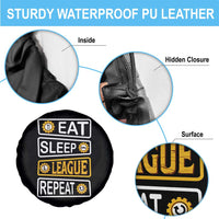 Funny Eat Sleep League Repeat Spare Tire Cover Gaming Quote Gift For Gamer - Wonder Print Shop
