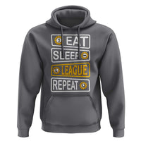 Funny Eat Sleep League Repeat Hoodie Gaming Quote Gift For Gamer - Wonder Print Shop