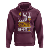 Funny Eat Sleep League Repeat Hoodie Gaming Quote Gift For Gamer - Wonder Print Shop