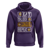 Funny Eat Sleep League Repeat Hoodie Gaming Quote Gift For Gamer - Wonder Print Shop