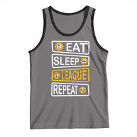 Funny Eat Sleep League Repeat Tank Top Gaming Quote Gift For Gamer - Wonder Print Shop