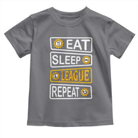 Funny Eat Sleep League Repeat Toddler T Shirt Gaming Quote Gift For Gamer - Wonder Print Shop