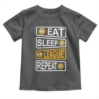Funny Eat Sleep League Repeat Toddler T Shirt Gaming Quote Gift For Gamer - Wonder Print Shop